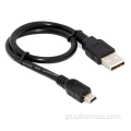 Custom Shied 5pin Mini B USB 2.0 Cabo de extensão de dados do carregador para PS3